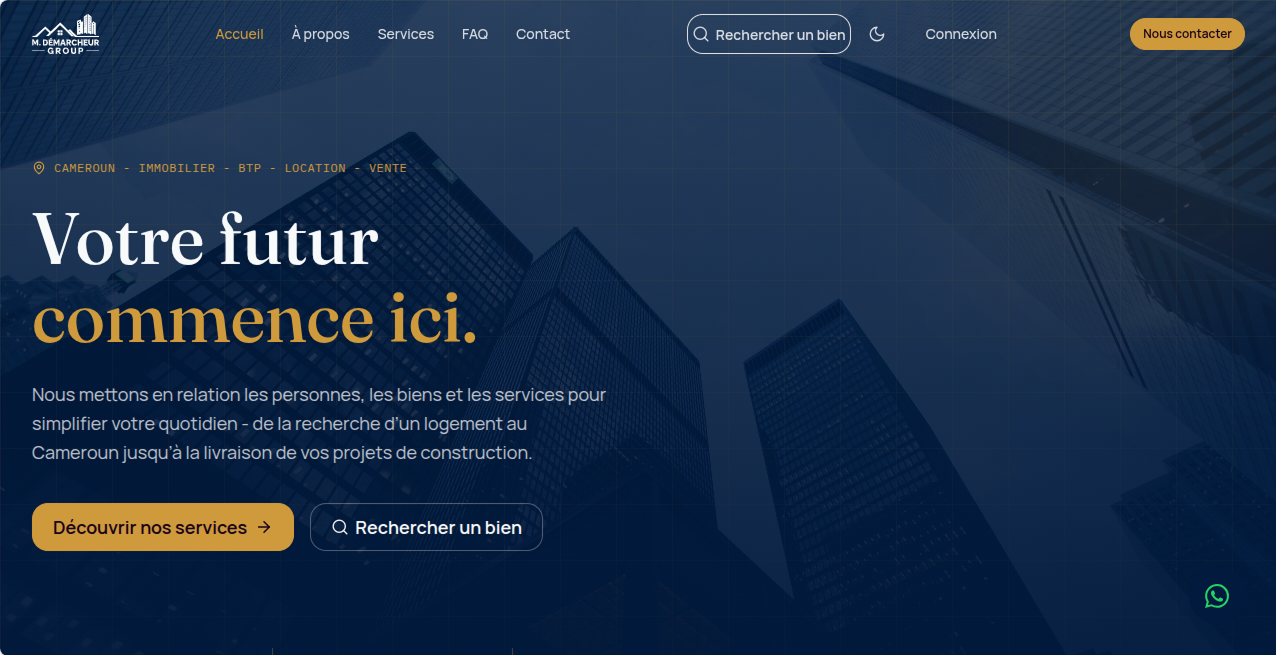 Page d'accueil Mdemarcheur