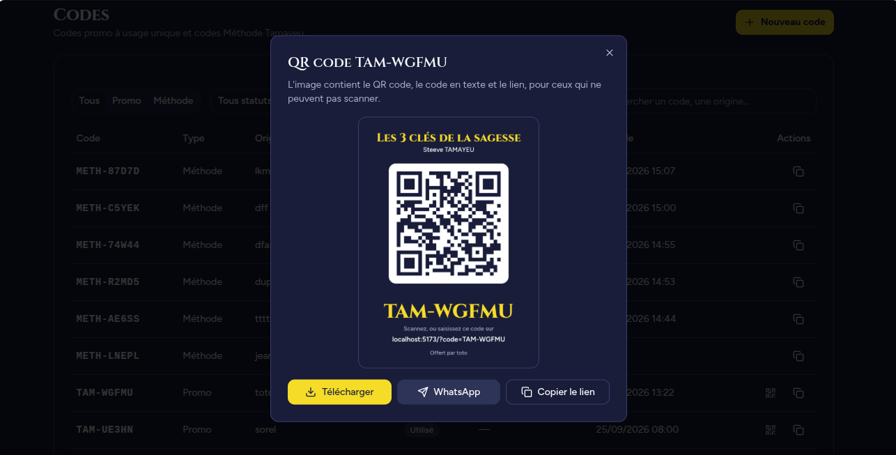 Génération de QR code