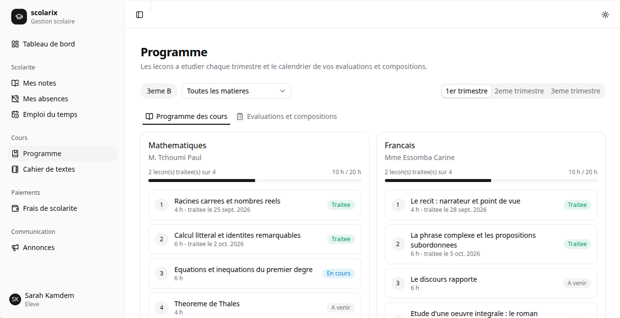 Programme scolaire